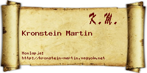 Kronstein Martin névjegykártya